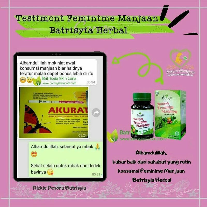 OBAT KEPUTIHAN/KISTA/PELANCAR HAID/PROMIL PERAPAT MISS V/SARI RAPET MANJAKANI/MANJAAN BATRISYIA