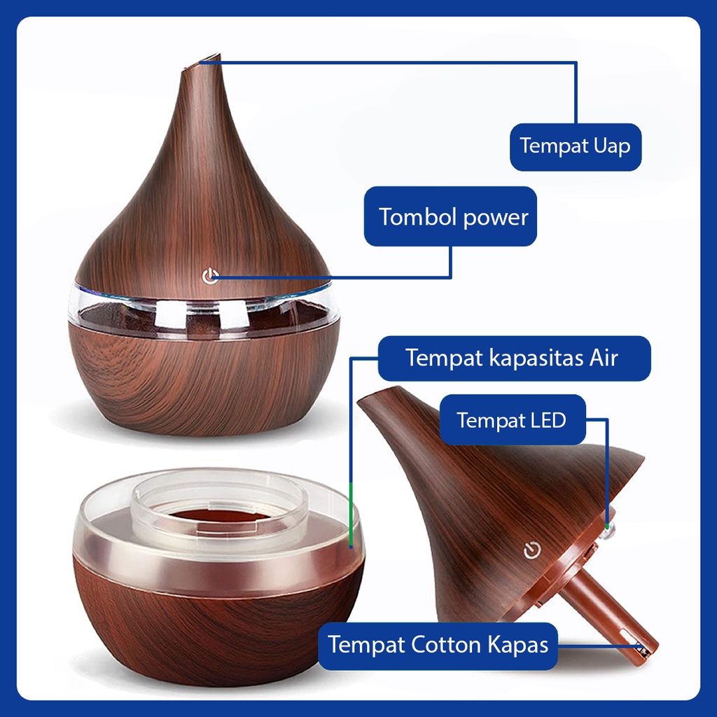 humidifier diffuser aromaterapi Air Purifier Drop 300ML-5