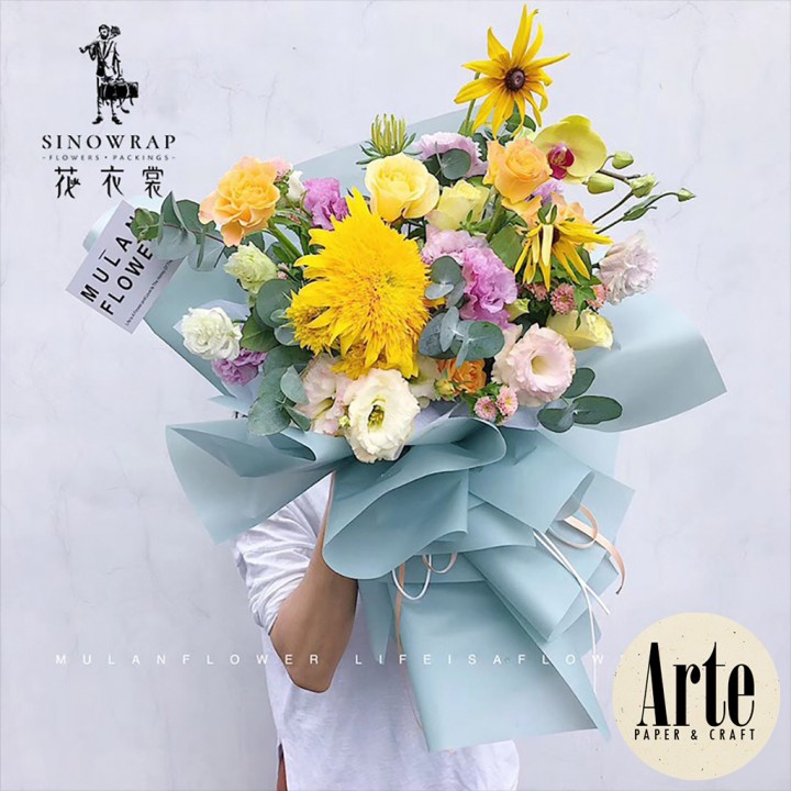 

RB 20 Lembar Cellophane Solid Pastel Matte Kertas Buket Korea Bunga Flower Wrapping Paper Kado Arte