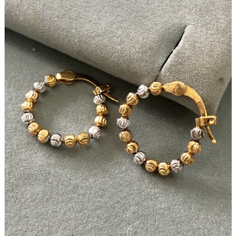 Anting Bulat Merica Emas Asli kadar 700 16k