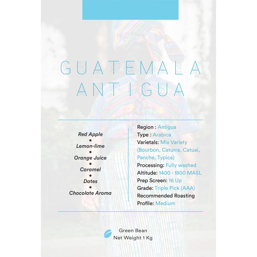 

Green Bean Arabica Guatemala Antigua 1Kg | Biji Kopi Mentah
