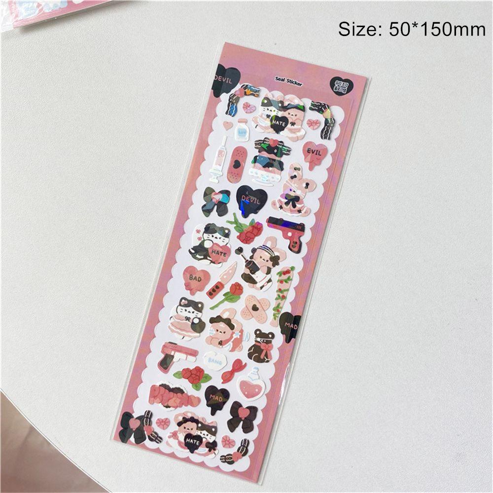 R-bunga Stiker DIY Photocard Laser Journal Diary Shiny Scrapbooking