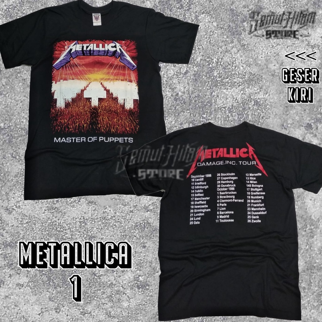 [GESER KIRI] Kaos METALLICA MASTER OF PUPPETS METALLICA JUSTICE DAMAGE METALLICA RIDE THE LIGHTNING 