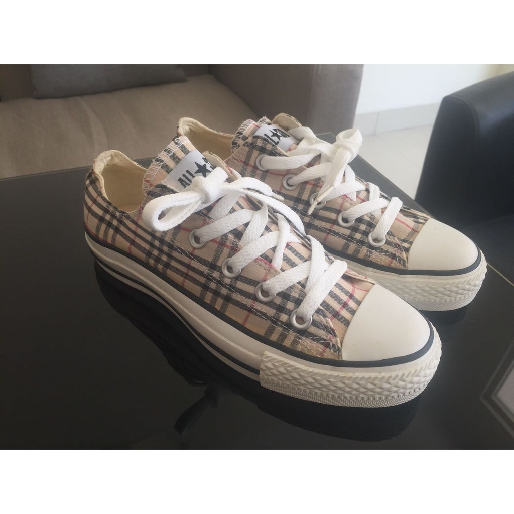 Converse All Star Low Choco Brown Gingham Square Canvas - klasik Coklat Kotak Motif Sepatu Wanita