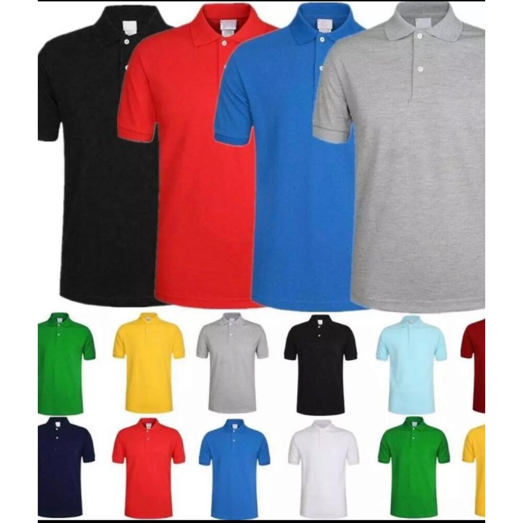 Kaospolos - Kaos polo shirt | kaos kerah polos pria wanita seragam lengan pendek t shirt M L XL XXL