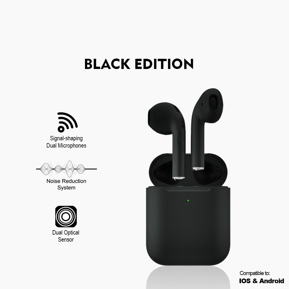 Pods Gen 2 Full Black Headset Bluetooth Wireless Charging Case Acc Plus