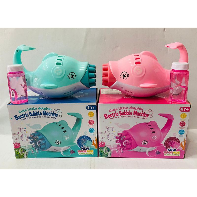 Mainan Anak Dolphin Gatling Bubble Gun Bubble Blower Electric 9235