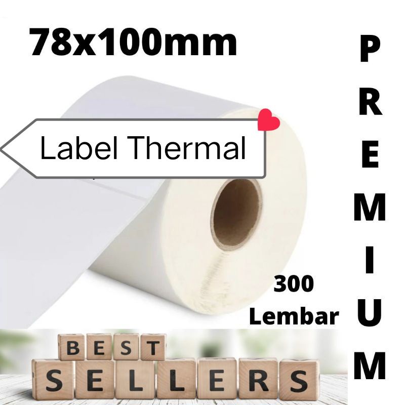 

Label thermal label stiker barcode label pengiriman 78x100mm / 300pcs