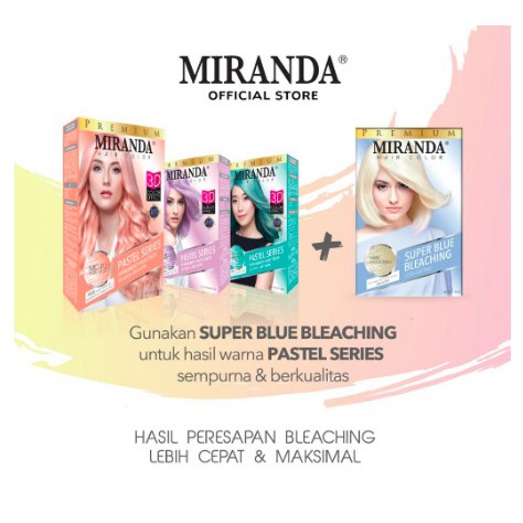 IDOLAKU Miranda Hair Color (Cat Rambut Permanen) Pastel Series MCP3 SUPER BLUE BLEACING 30ml