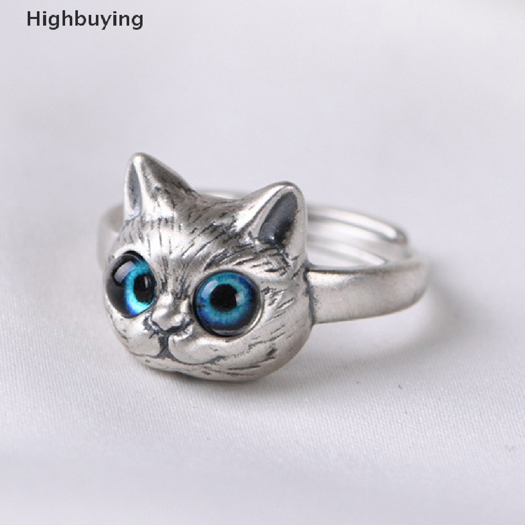 Hbid 2022 Cincin Terbuka Model Kucing Kecil Lucu Gaya Vintage Untuk Wanita