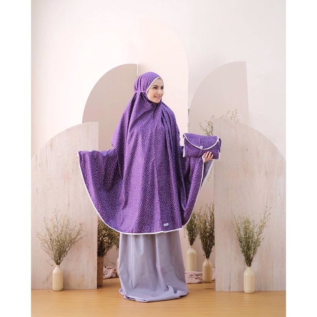 Mukena Katun Jepang Premium ORI - ZLASSICA DITSY VIOLET