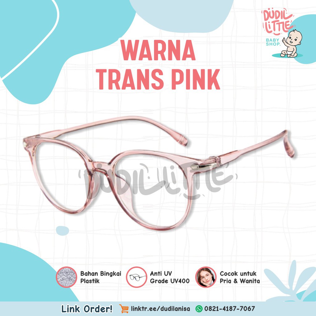 KACAMATA ANTI RADIASI UNISEX SUN GLASSES LENSA TRANSPARAN