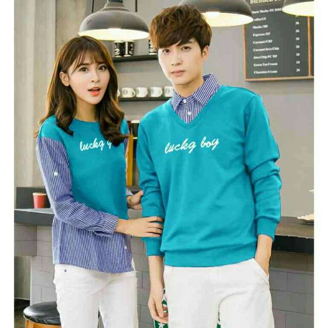Baju Couple/Kaos Couple/Kemeja couple/ Sweater Couple Lucky