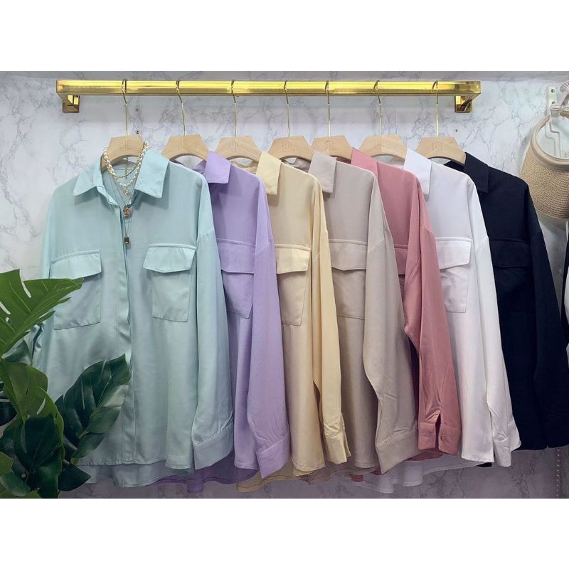 kemeja wanita kemeja kuning kemeja pastel top kemeja katun kemeja oversized kemeja zara kemeja pocke