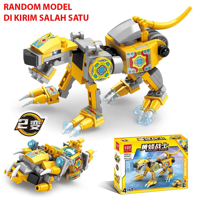 Mainan Rakit Building Blocks Robot Bumblebee Warrior Model Acak