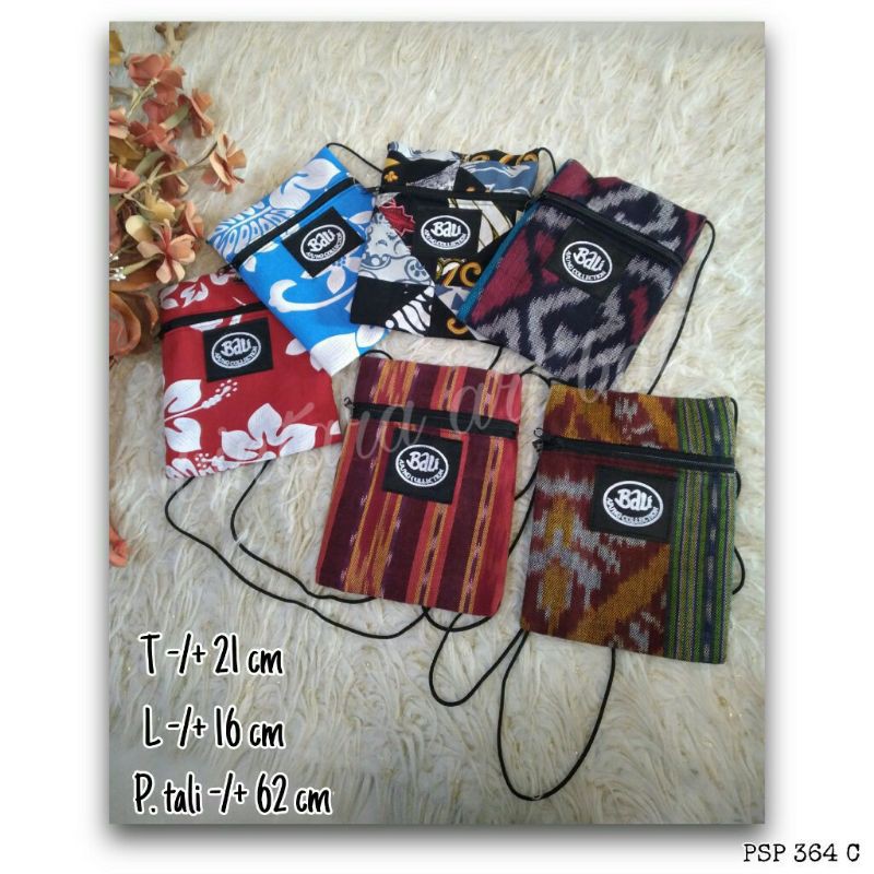 tas selempang mini bali tas passport motif bunga batik tenun etnik cantik oleholeh bali