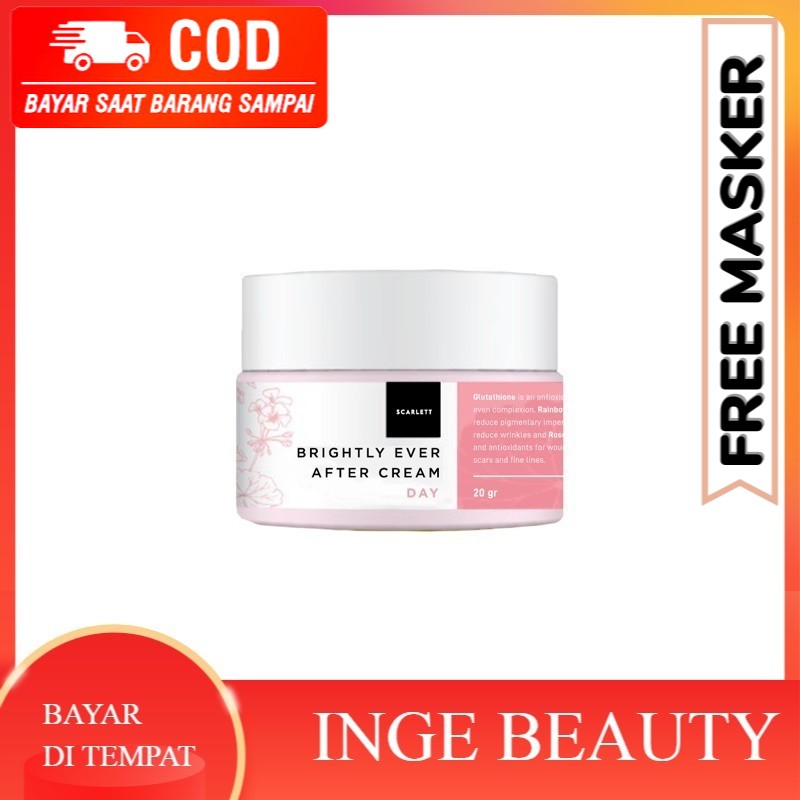 [BPOM]SCARLETT WHITENING BRIGHTLY EVER AFTER DAY CREAM ORI CREAM PENCERAH WAJAH MURAH KULIT GLOWING