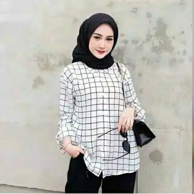 kemeja monalisa kemeja wolfis kemeja kerja wanita SQUERE BLOUSE