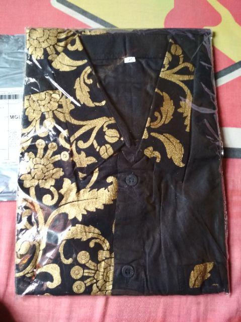 Putra Batik Hrb026 Kenongo Kemeja Tosca Pendek Pekalongan Padi M L Xl Sogan Tulis Keren Murah Mantap