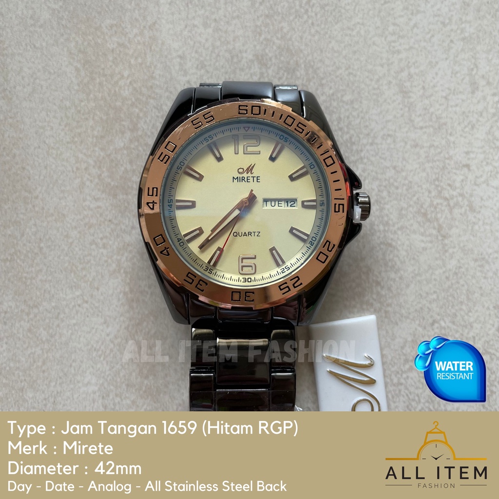 COD✅ Jam Tangan Rantai Pria Mirete Analog 1659 / Arloji / Watch / Tahan Air / Stainless Steel / Jam Tangan Laki Model Mewah