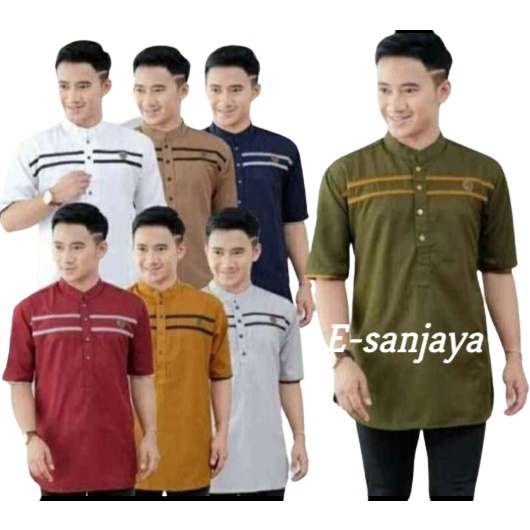 (XR) koko kurta pria dewasa bahan import  high qwality terbaru lengan pendek