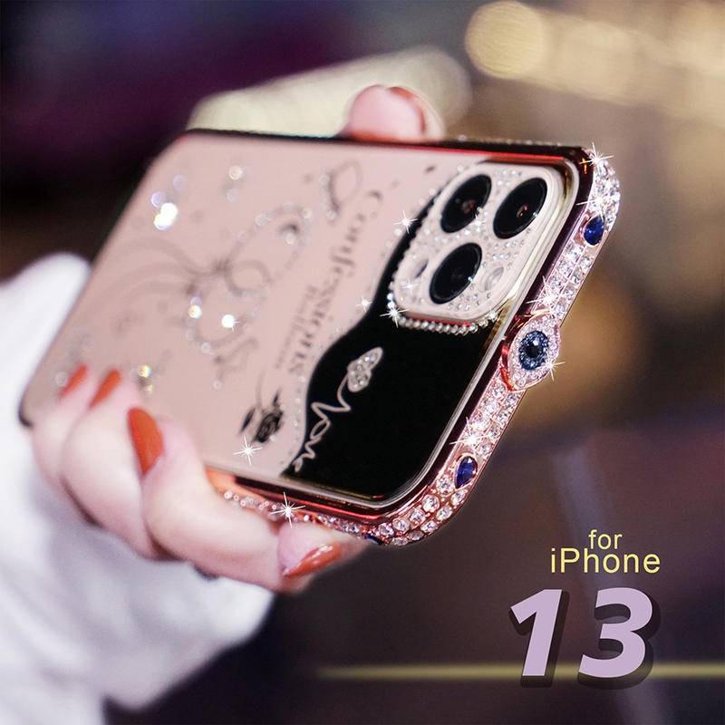 Case Bumper Metal Hias Kristal Berlian Imitasi Glitter Untuk iPhone 13 12 11 Pro MAX X XS MAX XR 12 13 11