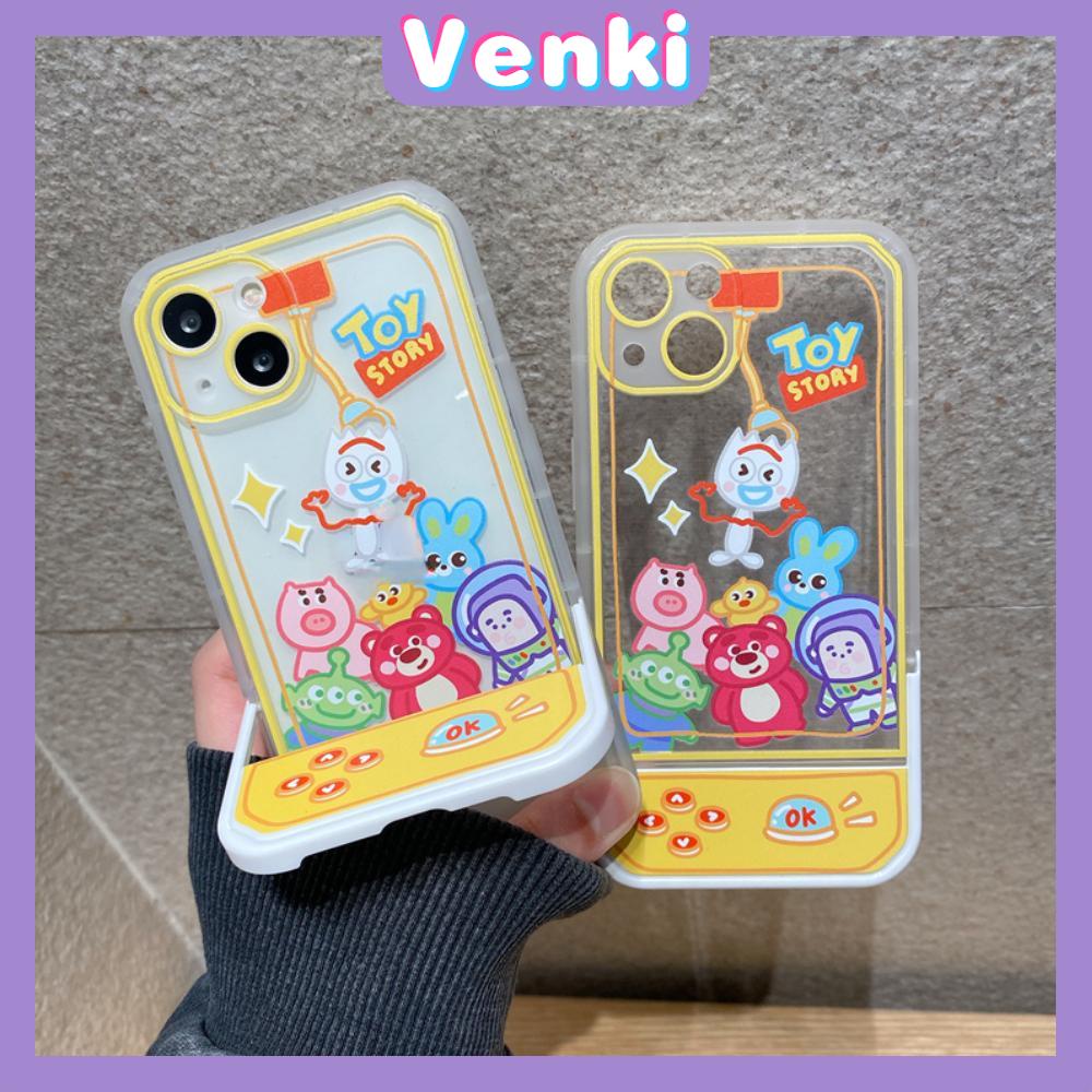 iPhone Case Silicone Soft Case Clear Case Folding Stand Airbag Shockproof Protection Camera Claw Machine Cartoon Cute Compatible For iPhone 11 13 Pro Max 12 Pro Max 7Plus xr