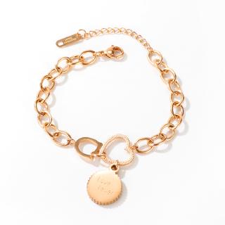 Olevs Wanita Gelang Besi Tahan Karat Keberuntungan Liontin Rose Gold Baja Warna Kasual Perhiasan Gelang Persahabatan Shopee Indonesia