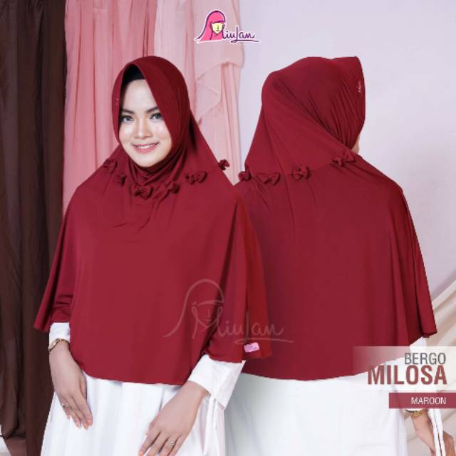 MIULANOKE Milosa Jilbab Instan Miulan Jersey Hijab Instan Jumbo Cantik dengan Variasi Pita by Miulan