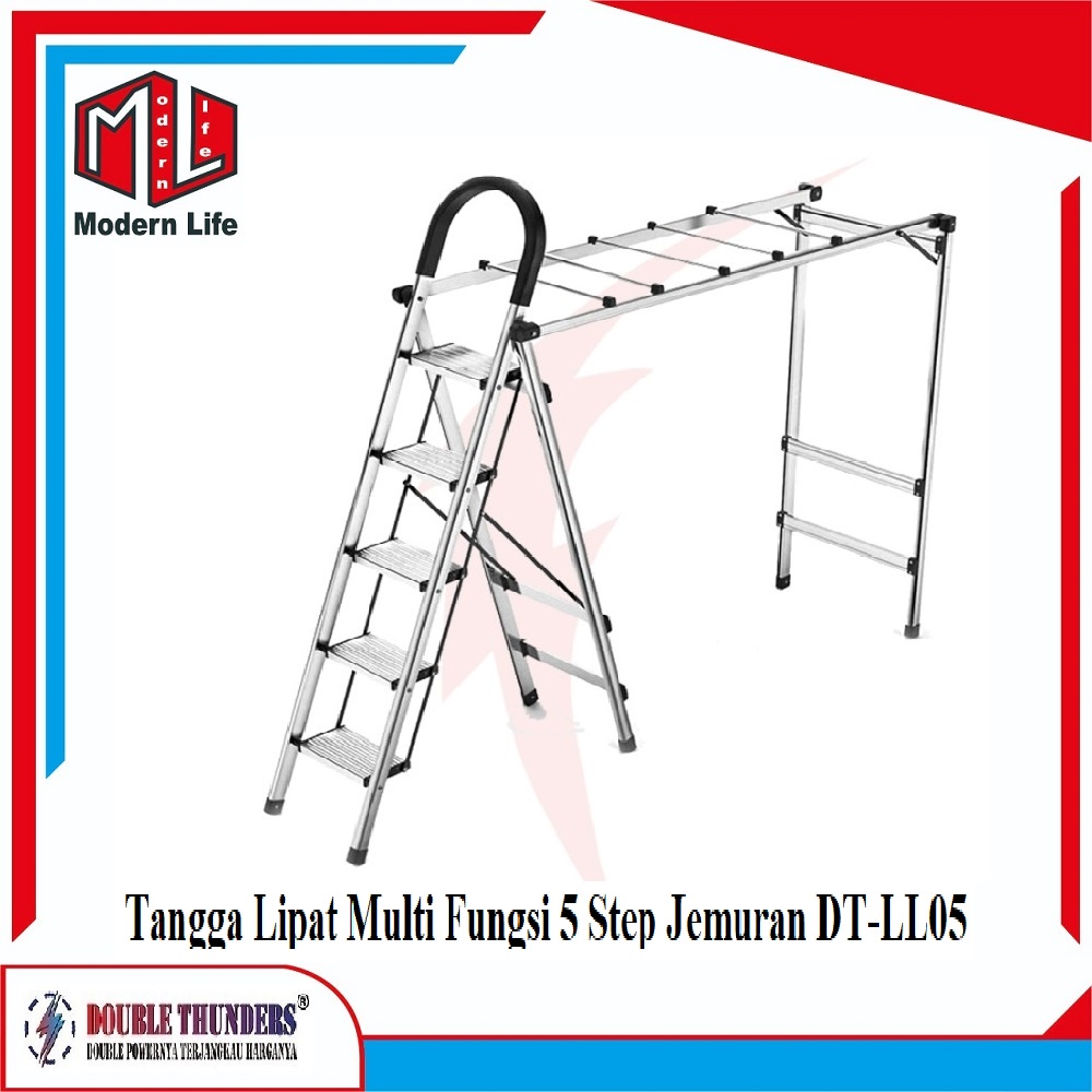 Tangga Lipat 5 Step 110cm Portable Serba Guna DT-LL05 2in1