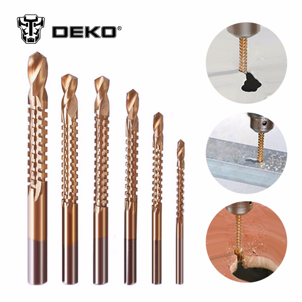 Deko Mata Bor Power Drill HSS Steel 6 PCS - DW1369 - Golden