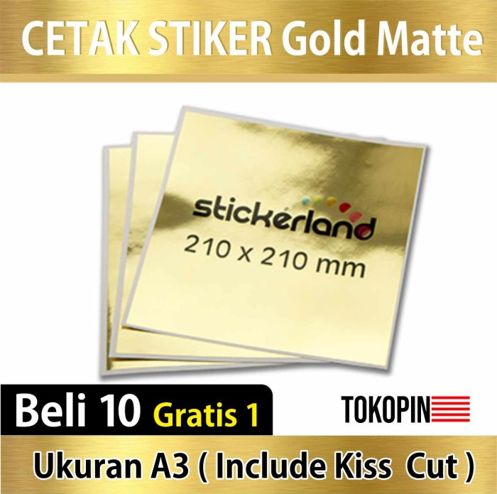 

Cetak Stiker / Print Sticker Label Gold Matte A3+ & KISS CUT