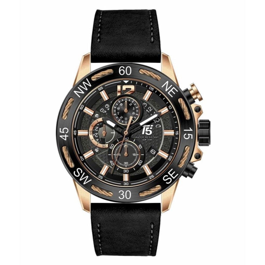 JAM TANGAN PRIA T5 H3807 CHRONO ORIGINAL TAHAN AIR 3 ATM FREE BOX PAPPER BAG || FREE GELANG