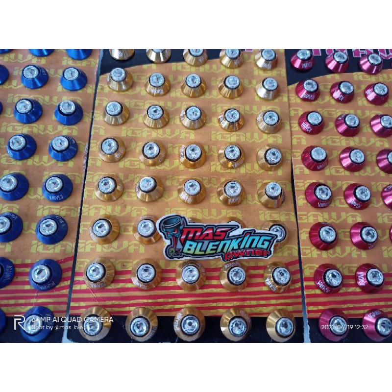 1 pcs/set baut plat ring variasi. kunci L . / sama dengan kunci 10. warna biru, merah, emas