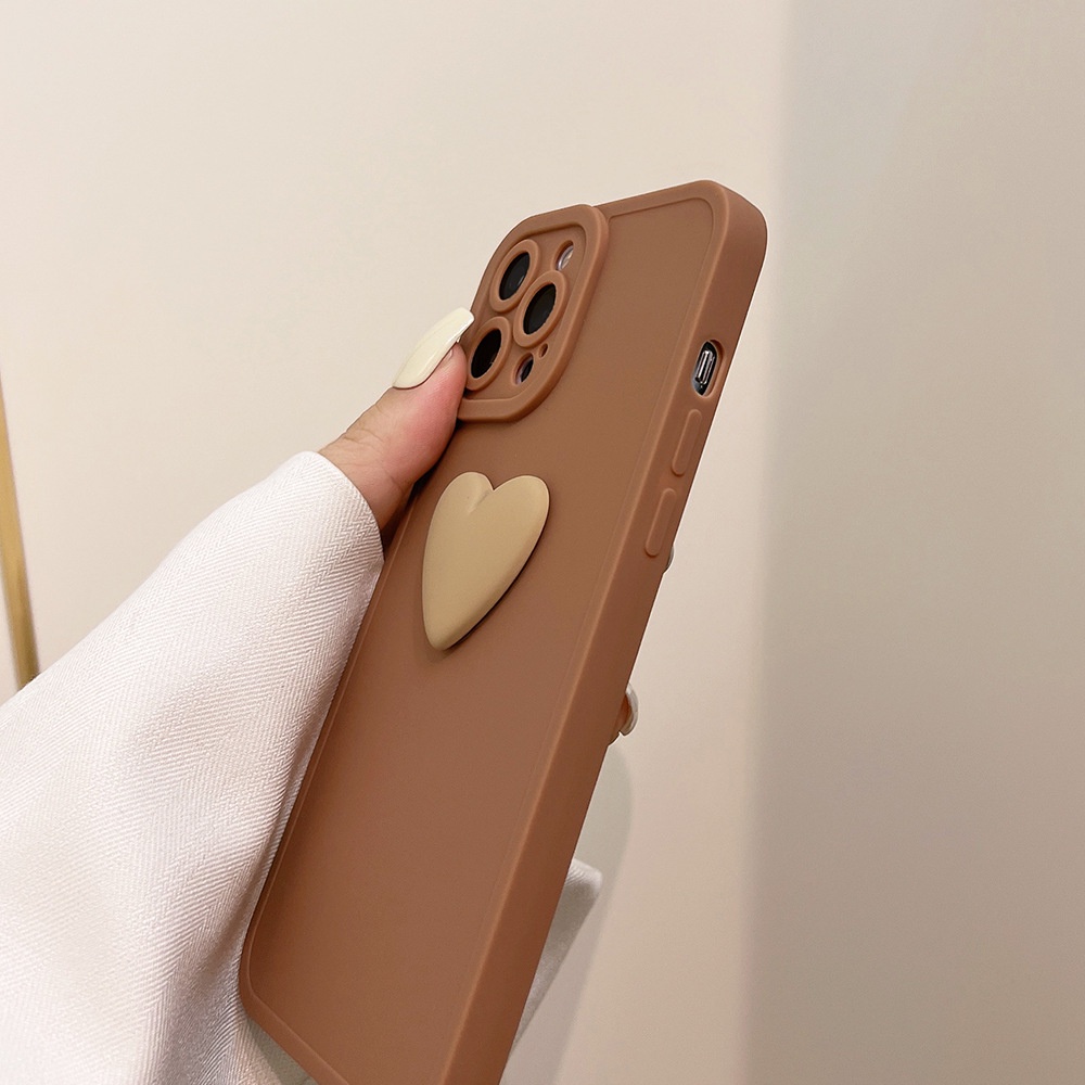 IPHONE Casing Ponsel Silikon Lembut Tekstur Coklat 3d Untuk Iphone7 8 PLUS X XR XS 11 12 13 14 MINI PRO MAX SE