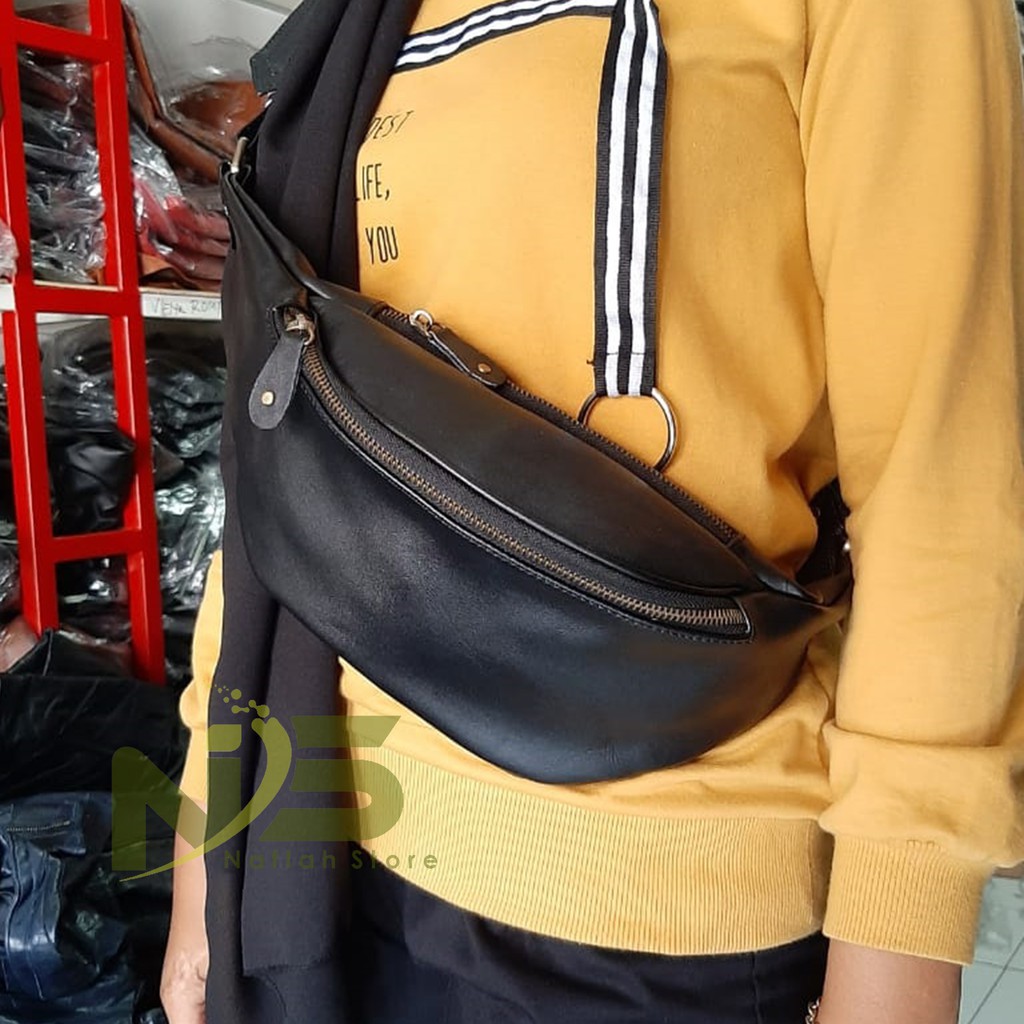 Tas Pinggang Kulit Sapi Wanita Bahan Asli Sapi Premium Garut