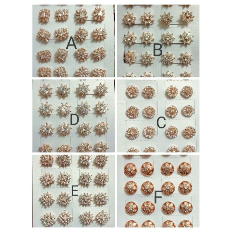 RK23. Anting xuping wanita lapis emas dgn mata zircon