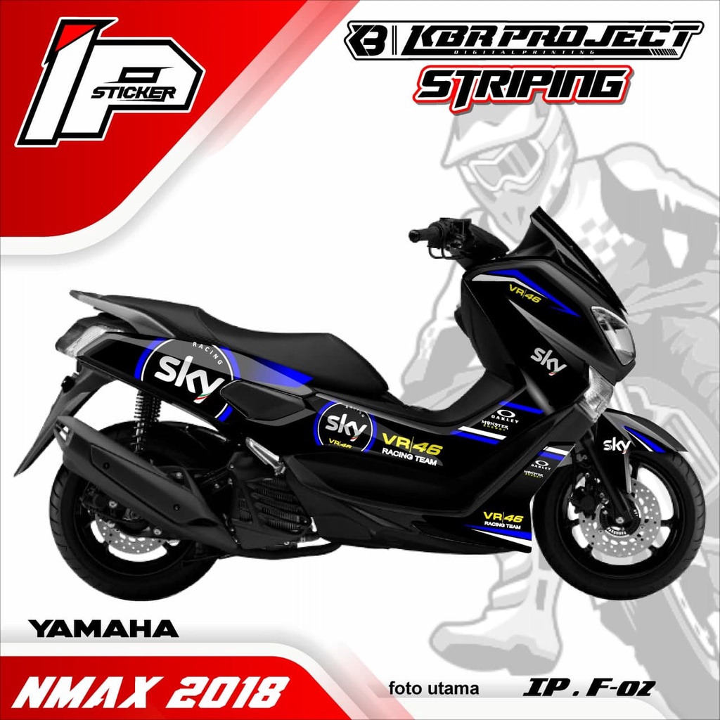 NMAX 2018 striping NMAX 2018 motor YAMAHA motor sticker variasi Racing IP.F-02 (cod) stiker motor