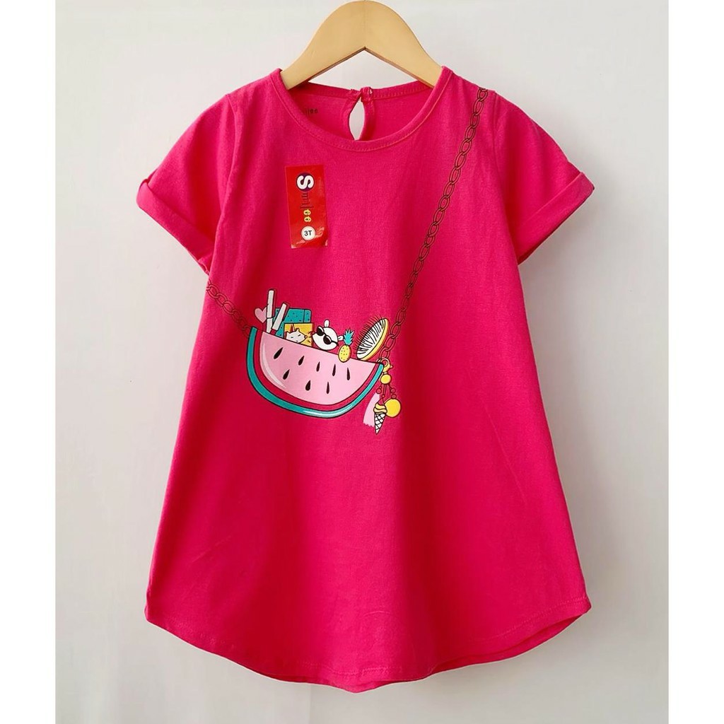 Daster Anak Smilee Motif Sablon Dress Anak Murah