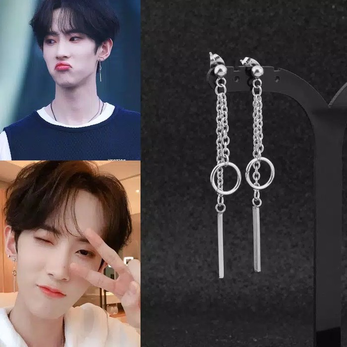 EE0402 - Anting JEPIT Tanpa Tindik Pria Wanita Kpop Korea BTS EXO GOT7