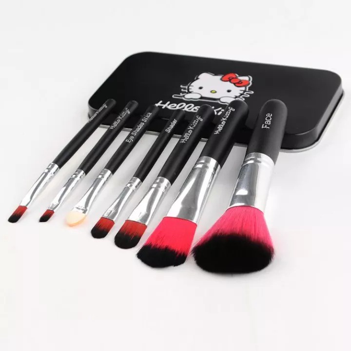 Brush Make Up 7 Size Kuas Makeup 7 Ukuran Set 7 In 1 - Paket Make Up Brush 7 Size Big To Small - Alat Rias Kuas Makeup - Face Brush Foundation Brush Eyeshadow Brush Eyeshadow Stick Angled Eyeliner Shader Lip