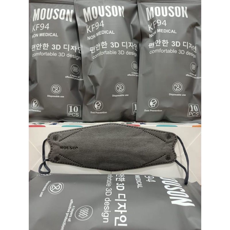 MASKER KF94 MOUSON 4PLY ABU-ABU EMBOS PREMIUM ISI 10 PCS