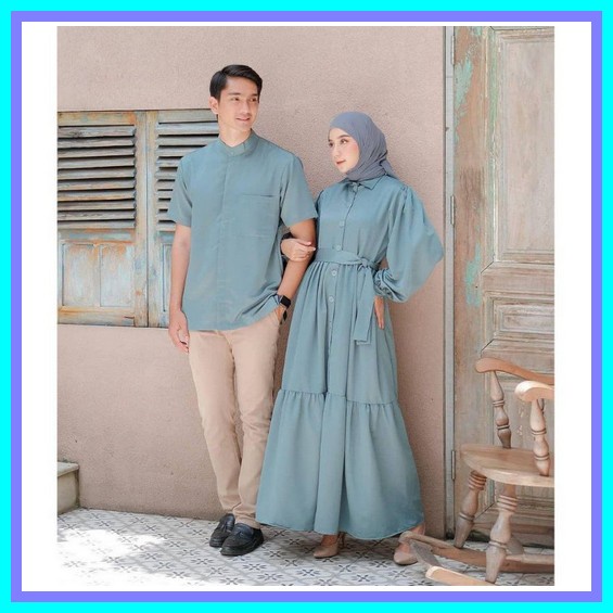 Baju Maxi Dress Couple Pasangan Remaja Suami Istri Pesta Kondangan Murah Modern Trend Kekinian Terba