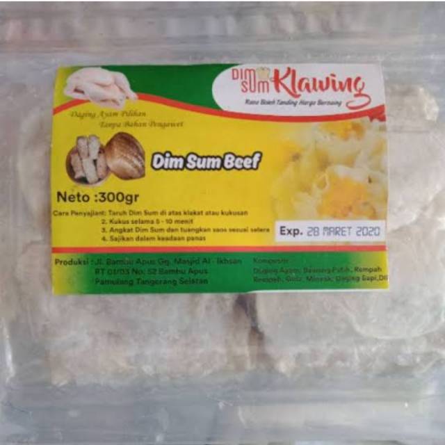 

Dimsum Klawing Rasa Beef isi 10pcs