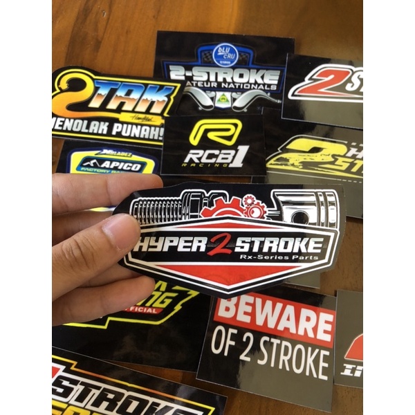 sticker stiker pack 2tak 2stroke rx king fiz r alfa variasi racing rcb helm