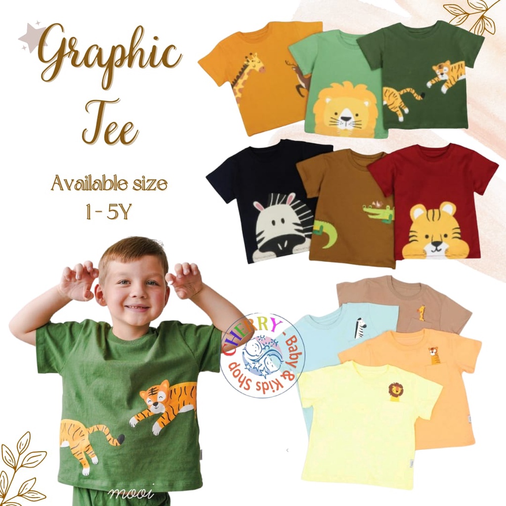 Mooi Kaos Anak Laki-laki Unisex Perempuan Graphic Tee 1-5 Tahun PART 2 SO