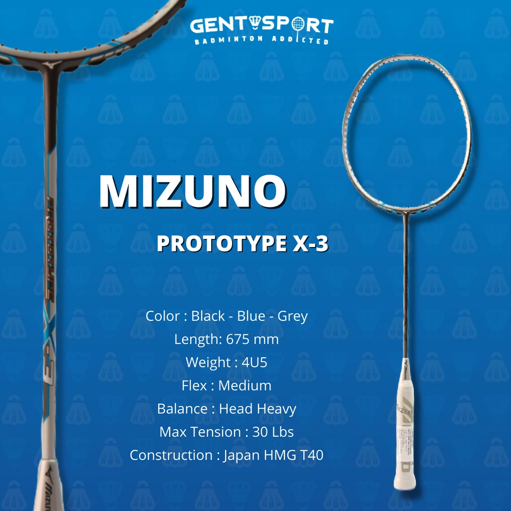 Mizuno Prototype X-3 Raket Badminton Original bisa COD