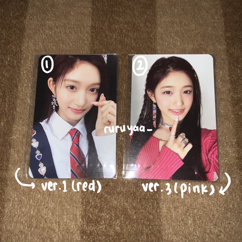 PHOTOCARD OFFICIAL IVE LOVE DIVE LEESEO VER. 1 & VER. 3 RED PINK ALBUM LODI WONYOUNG YUJIN LIZ REI G