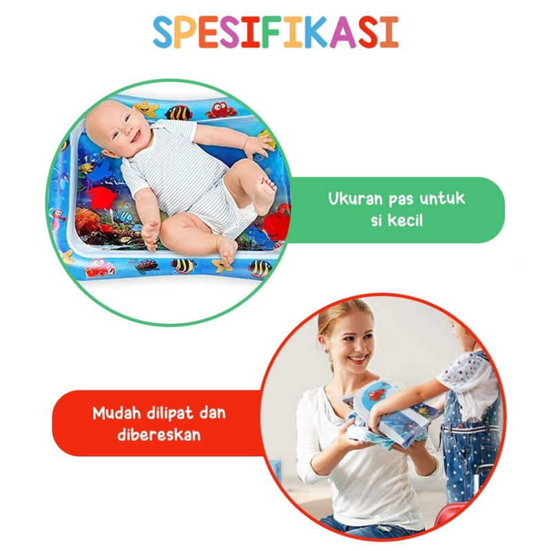 Matras Bermain Air Bayi/Baby Water Playmat/Tiup Keset Air/Playmat Air Bayi