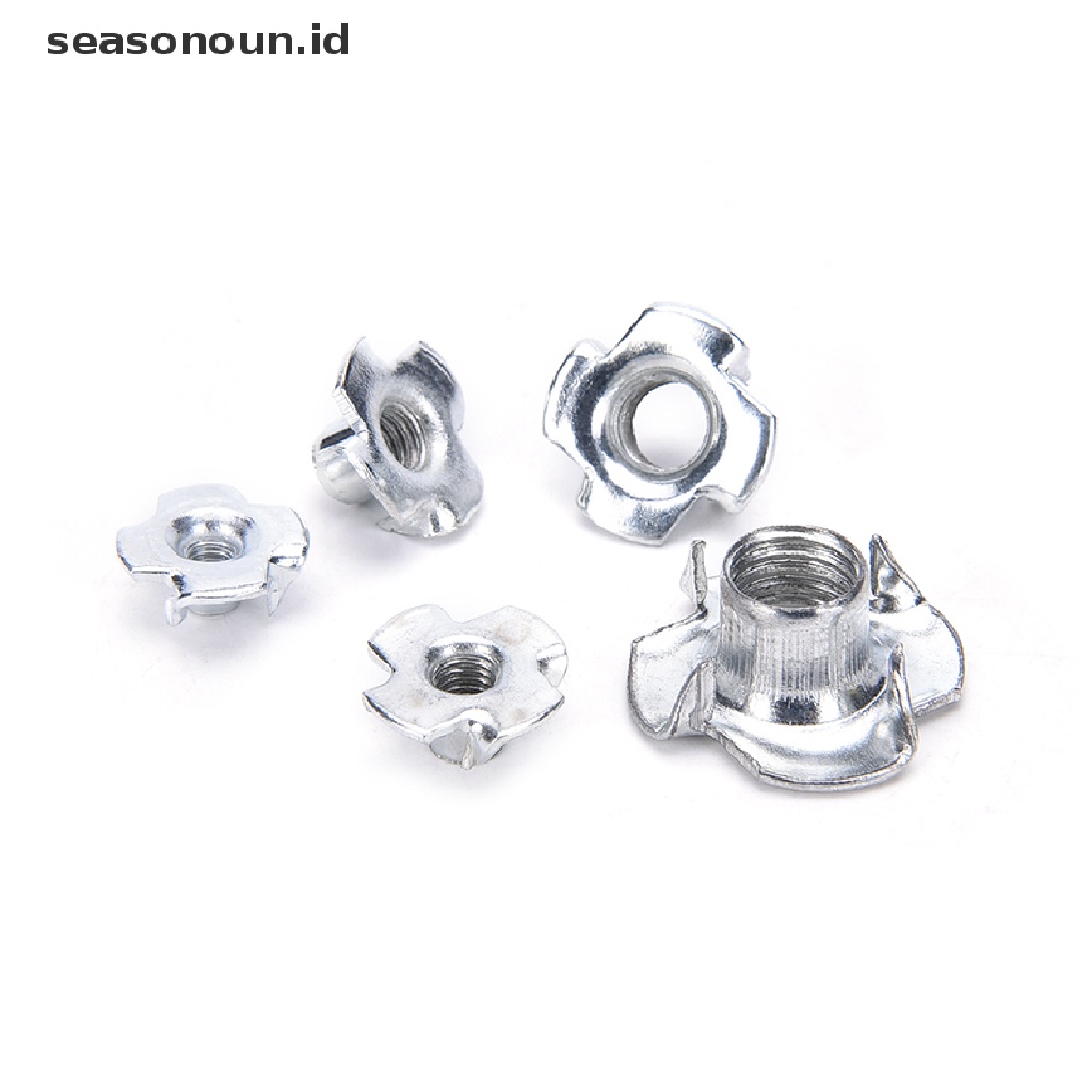 10 Pcs M4 / M5 / M6 / M8 / M10 Four Prong Bahan Zinc Plated Untuk Furniture Kayu